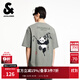 杰克·瓊斯（JACK&JONES）男裝25年棉質(zhì)涼感短袖T恤男士夏季潮流寬松卡通熊貓印花半袖t恤 E05灰綠色 寬松版，卡碼拍小 XL 185