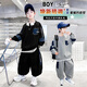 THINKPIRE男童春裝套裝2026新款帥氣時(shí)髦童裝9-12-14歲男孩衣服運動(dòng)兩件套 黑色 150 碼建議身高145CM