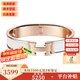 愛(ài)馬仕（HERMES）手鐲 新款合金琺瑯手鐲小號 窄款經(jīng)典H扣手鐲男女同款 生日禮物 白色-玫瑰金色