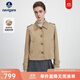 Navigare意大利小帆船絨面外套女士2025秋季新款時(shí)尚麂皮絨夾克通勤上衣 暖沙色 M