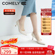 康莉（COMELY）單鞋女春季細跟尖頭高跟羊皮軟舒適底簡(jiǎn)約職業(yè)工作鞋 米白色 37 
