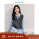 茵曼老錢風(fēng)麻花毛針織2025秋季女裝百搭馬甲通勤毛衣 蒼灰 L