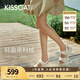 KISSCAT接吻貓【錢(qián)幣】厚底沙灘涼拖25夏新增高魔術(shù)貼運動(dòng)涼鞋女 白色 -羊皮 37