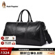 暇步士（Hush Puppies）旅行包男士復(fù)古真皮高檔頭層牛皮時尚隨身通勤大容量登機(jī)包行李包 黑色HA-1311009W-574