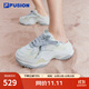 FILA FUSION斐樂(lè )女鞋老爹鞋夏新款硬糖2一腳蹬休閑厚底運動(dòng)鞋 雪白/霧霾綠-SA 37.5