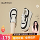 達芙妮（DAPHNE）小白鞋女新款女鞋厚底增高松糕休閑板鞋春款學(xué)生鞋子 米黑色 單層 跟高7cm（春秋款） 38 (240mm) 標準碼