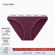 Calvin Klein內衣女士循環(huán)提花窄腰邊ck棉質年輕性感比基尼三角內褲女QD5044 VER-復古紅 1條 M
