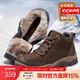 駱駝（CAMEL）高幫登山鞋男款新款冬季加絨真皮防寒保暖戶(hù)外徒步鞋男 G13W307083 暗棕【絨里】 41