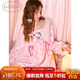 果殼（Gukoo）睡衣女冬季新款甜美可愛(ài)舒適保暖粉色系毛絨絨女士家居服套裝D KT女套 M