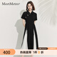 MeetMetro瑪依爾2025夏新中式國風(fēng)連衣裙女東方簡(jiǎn)奢風(fēng)小黑裙拼接旗袍裙 拼色MI642223 M