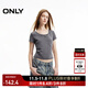ONLY秋季復古做舊正肩修身顯瘦圓領(lǐng)短款T恤女|124101060 H1Z 黑色 S (160) 80A