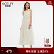 歌莉婭掛脖連衣裙女夏2025新款漂亮薄紗度假仙女風(fēng)裙子1CDR4K62A 07W米色 M