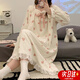 黎夢(mèng)柔睡裙珊瑚絨睡衣女秋冬季長(cháng)袖款甜美少女生法蘭絨家居服 均碼  80-120斤