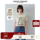 Teenie Weenie女裝春夏簡(jiǎn)約休閑手繪風(fēng)圖案合體圓領(lǐng)短袖T恤衫 卡其色 S (160)