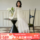 SETIROM針織套裝女2025秋設計感罩衫吊帶網(wǎng)紗裙內外套XXAC10295 米白 均碼