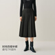 太平鳥(niǎo)【商場(chǎng)同款】高腰壓褶中長(cháng)裙女25年新款好看顯瘦A1GFF4162 冷巖漿灰 XL 170