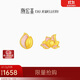 潮宏基花韻荷花足金琺瑯黃金耳釘女不對稱(chēng)新中式送女友禮物計價(jià) 約1.3g