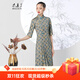 木真了復古優(yōu)雅日常連衣裙新品修身格子印花偏襟旗袍裙914 11色 S