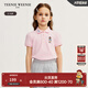 Teenie Weenie Kids小熊童裝25年夏季新款女童甜美泡泡袖POLO衫打底衫 淺粉色 140 cm