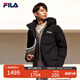 FILA 斐樂(lè )官方男裝羽絨服男冬季時(shí)尚休閑連帽情侶保暖外套 正黑色-BK 175/96A/L