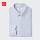 優(yōu)衣庫男裝高性能修身防皺條紋針織襯衫長(cháng)袖襯衣478065 477171 478065/66藍色 M
