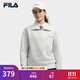 斐樂(lè )FILA半開(kāi)襟男女同款衛衣25秋季新款情侶華夫格寬松休閑翻領(lǐng)女上衣 靜雅花灰-MG M 170/92A/M