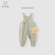乖奇熊嬰兒童純棉背帶褲春裝男女寶寶抓絨保暖連體長(cháng)褲子舉重褲外出春秋