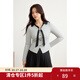 獨束大碼女裝不規(guī)則設(shè)計感小眾上衣女2025春裝新款POLO領(lǐng)長袖T恤 花灰色 L （尺碼：2）