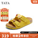 他她（TATA）黃油小熊聯(lián)名勃肯鞋涼拖鞋女2025秋季休閑鞋外穿 黃色 35