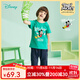 迪士尼童裝男童短袖套裝米奇T恤運動(dòng)短褲2件套透氣休閑套裝 212T1241綠色 120
