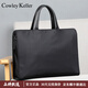 COWLEY KELLER公文包男士手提包大容量商務(wù)電腦包出差通勤防潑水牛津布包斜挎包 CK黑色-無(wú)行李箱拉桿帶 40*8.5*29cm 15.6英寸