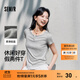 森馬（Semir）短袖T恤女短款套頭衫氣質(zhì)休閑2025新款夏假兩件緊身衣服簡(jiǎn)約 中花灰00510 M