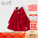戴維貝拉（DAVE＆BELLA）純棉兒童連衣裙學(xué)院風(fēng)女童公主裙2025秋季新款女寶寶童裙小童裙子 紅色【現貨】 100 cm（建議身高90-100cm）