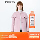 PORTS寶姿 新品女裝簡(jiǎn)約荷葉邊棒球領(lǐng)大衣SA9C016GZW010 淺粉 XS (2)