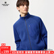 優(yōu)衣庫男裝針織搖粒絨拉鏈茄克/長(cháng)袖外套廓系夾克25秋冬479863 65 寶藍色 L /175/100A