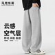 馬克華菲美式重磅直筒衛褲男秋冬款潮牌寬松運動(dòng)休閑長(cháng)褲子男生 麻灰 XL