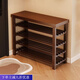 倘然之家鞋柜換鞋凳門(mén)口可坐入戶(hù)門(mén)口鞋架子多層家用楠竹玄關(guān)柜置物架 楠竹雕花鞋架（胡桃色） 3層50cm