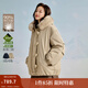 茵曼（INMAN）2025秋冬女裝新款 三防可拆連帽毛領(lǐng)羽絨服牛角扣保暖派克服 深卡其 M