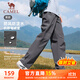 駱駝（CAMEL）加絨工裝男褲防風(fēng)防水傘兵軟殼休閑褲 C15CAYL6014 墨灰 XXL