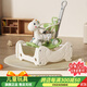 JaBaDaBaDo搖搖馬兒童玩具嬰兒溜溜車(chē)玩具寶寶百日周歲禮物木馬車(chē)蹦床多功能 天使馬-豆蔻綠-升級款蹦床搖搖馬