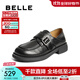百麗（Belle）復古樂(lè )福鞋女2025秋新商場(chǎng)同款牛皮兩穿便士樂(lè )福鞋D9W1DCM5 黑色 38 (240mm)