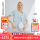 朗姿復(fù)古高級(jí)感小香風(fēng)氣質(zhì)圓領(lǐng)短袖上衣夏季薄款短外套新款 水藍(lán)色 M