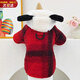 喵先生寵物狗狗衣服泰迪衣服冬季狗衣服中小型犬比熊衣服兩腳款棉衣用品 顆粒絨格子帶帽衫-紅黑格 XL號建議體重14-18斤