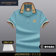 JASONWOOD官方正品高端品牌男裝短袖polo衫男士t恤夏季商務(wù)翻領(lǐng)刺繡上衣 高檔湖藍（現貨速達） L 【建議120-135斤】