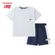NEW BALANCE【涼感】童裝男女兒童夏透氣短袖短褲兩件套ND2SF3Z153淺灰色 140