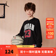 NIKE  JORDAN 耐克AJ童裝男童23號長(cháng)袖T恤23春秋兒童運動(dòng)休閑上衣 正黑色/紅色 150 /72 【建議身高140-152cm】
