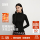 森馬（Semir）長袖T恤女半高領(lǐng)緊身冬季2025發(fā)熱抓絨木耳邊打底衫109725101013