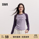 森馬（Semir）長(cháng)袖T恤女拼色插肩袖小狗套頭衫鹽系潮冬季抓毛衣服101724101010