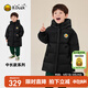 B.Duck小黃鴨童裝男童羽絨服加厚中長(cháng)款冬季過(guò)年兒童上衣紅色新年衣服 黑色 130 cm