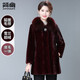雪夕（XUEXI）媽媽冬裝2025新款高貴環(huán)保皮毛一體大衣中老年女裝水貂絨洋氣外套